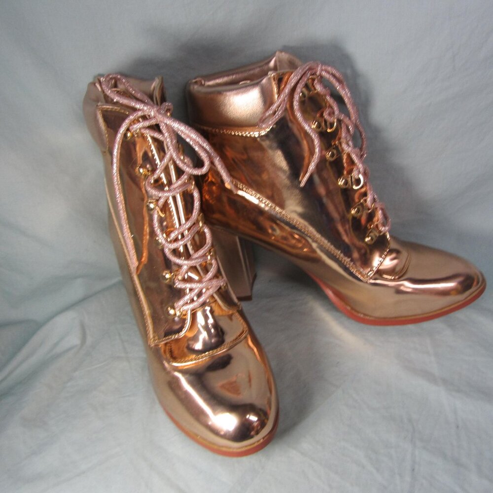 RORY metallic rose gold boots ankle booties size 11 cape robbin (w2753)
